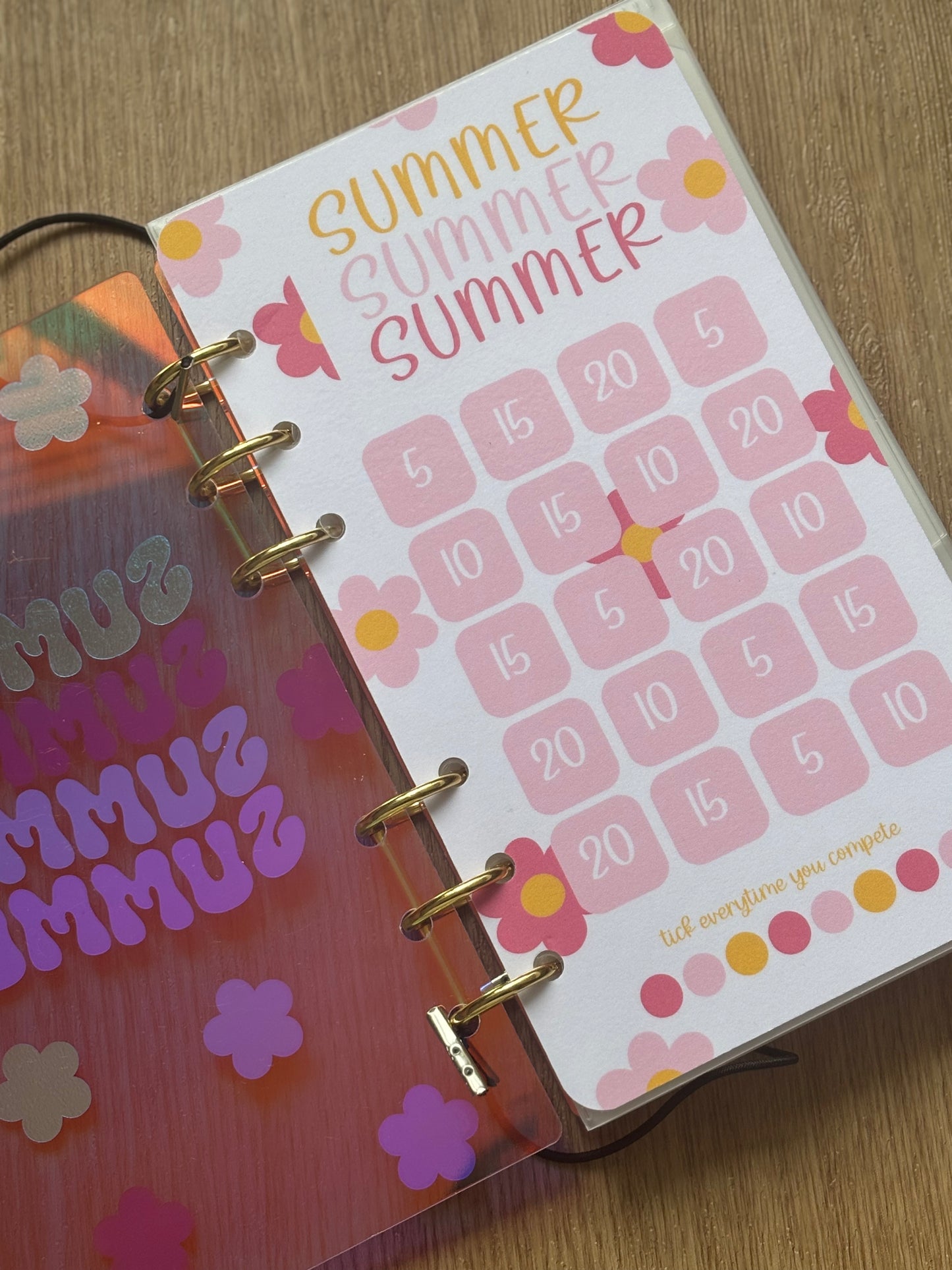 Summer 250 Savings Challenge Binder A6