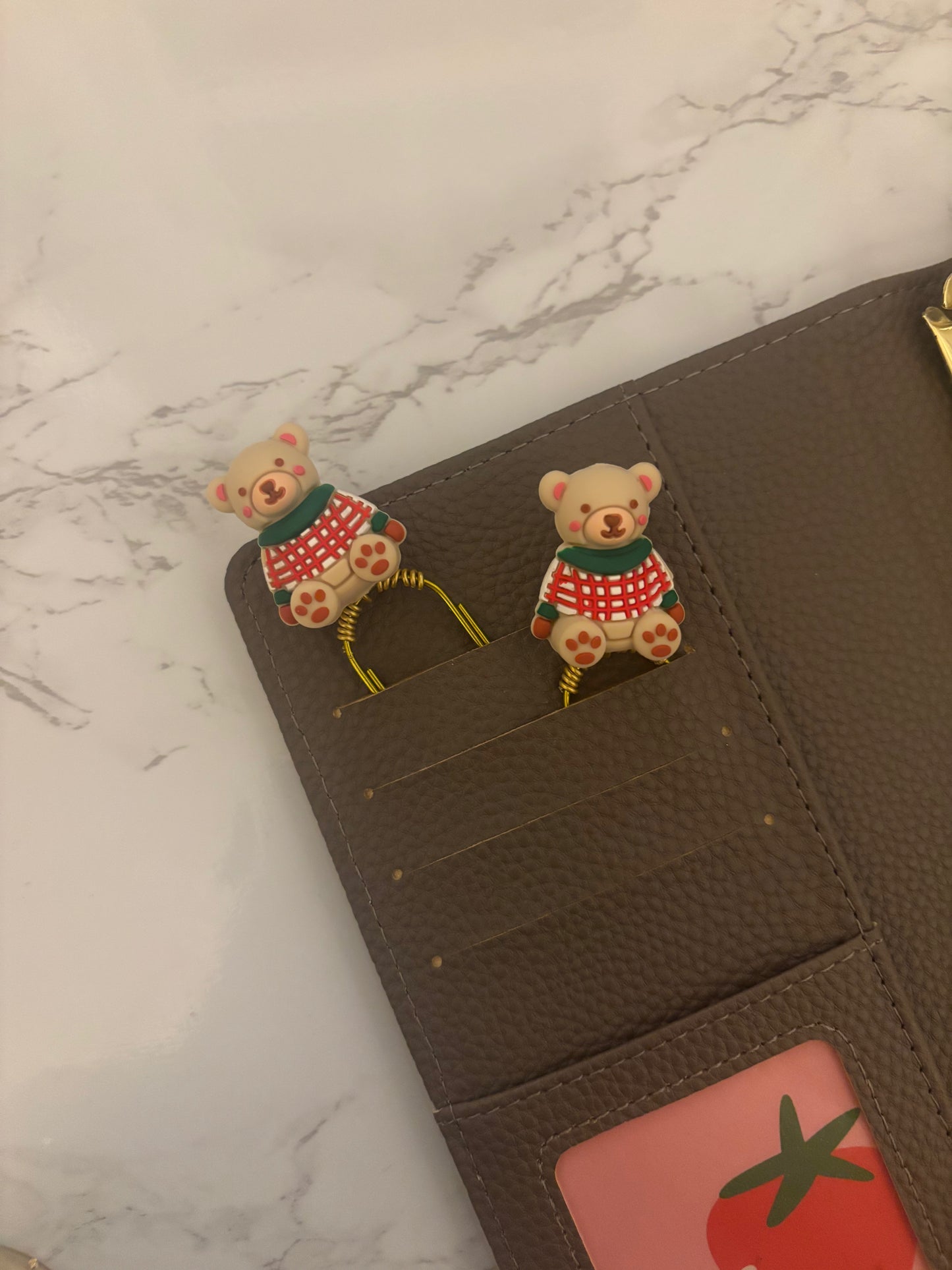 Check Brown Bear Binder Charm