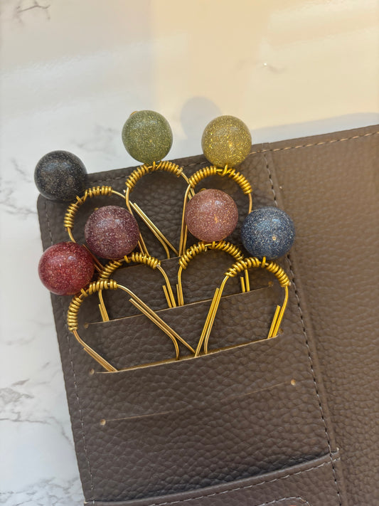 Glitzy Globe Binder Charm