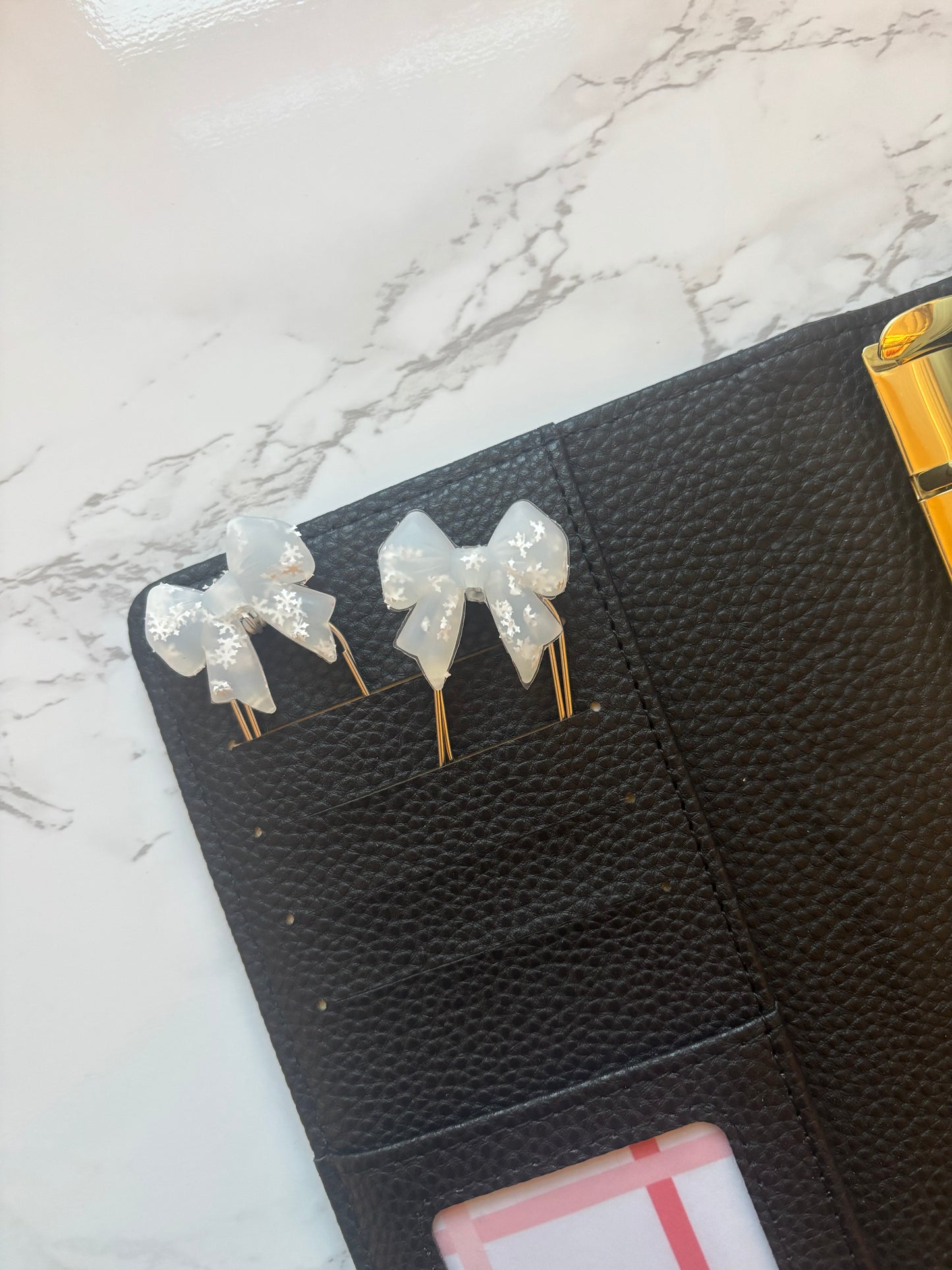 Snowflake Bow Binder Charm