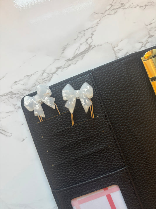 Snowflake Bow Binder Charm