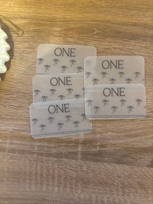 £1 & £5  Vellum Bow Placeholders