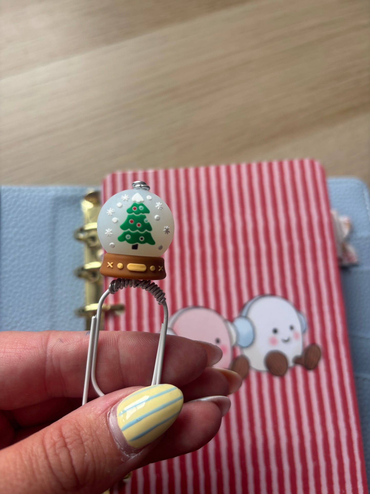 Snowy Snowglobe Binder Charm