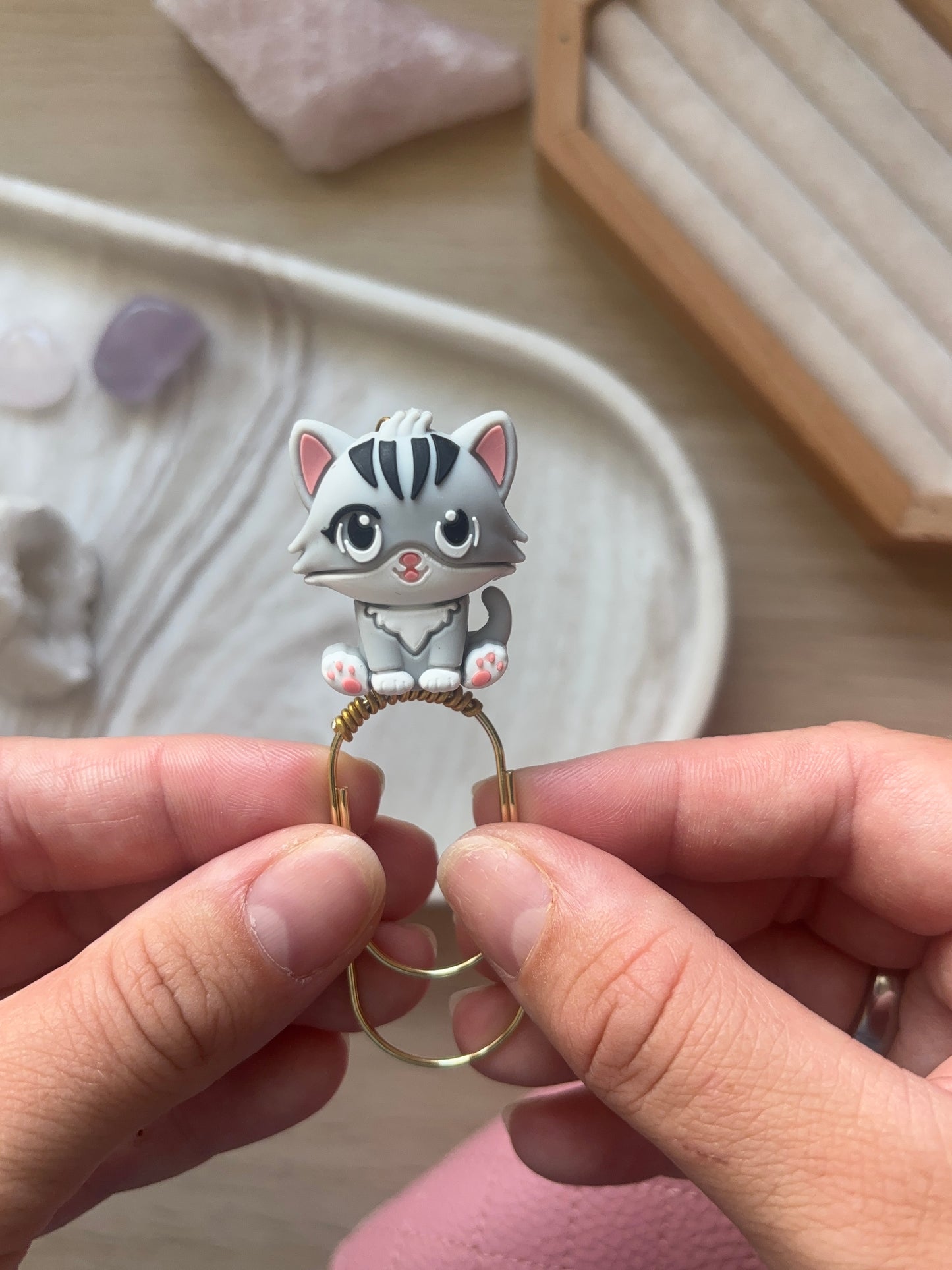 Smokey Whiskers Binder Charm